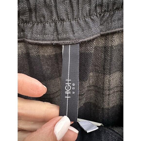 High Knit Claire Campbell wool Asymmetric Draped Kilt Skirt Sz 6 Tartan Grey - Picture 12 of 15